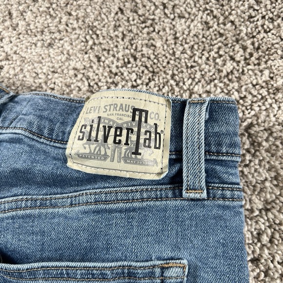 Levis Silver Tab Mom Jeans Womens 30‎ (Fits 28x25) High Rise Stretch Baggy Denim - Picture 15 of 16